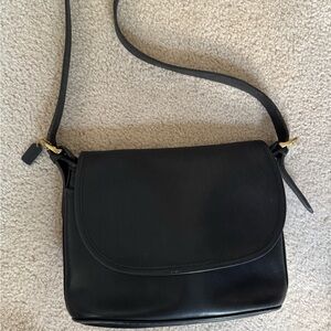 Black leather Coach crossbody bag